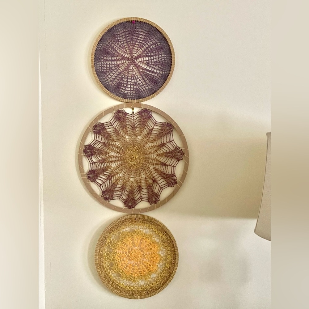 Crochet Doily Wall Triptych - Picture 3 of 3